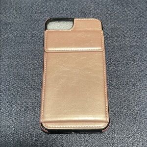 Rose Gold Leatherlike IPhone 7 plus Case NEW